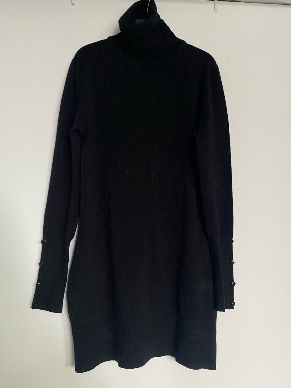 Tezenis size M Black Turtleneck Long Sleeve Sweater Dress